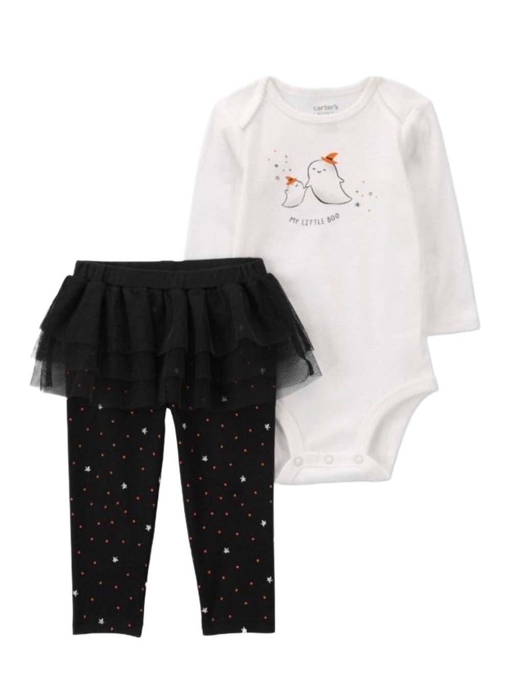 CARTER’S GIRLS “MY LITTLE BOO” 2 PC SET- BLACK VARIOUS SIZES (NEW WITH TAGS) A6